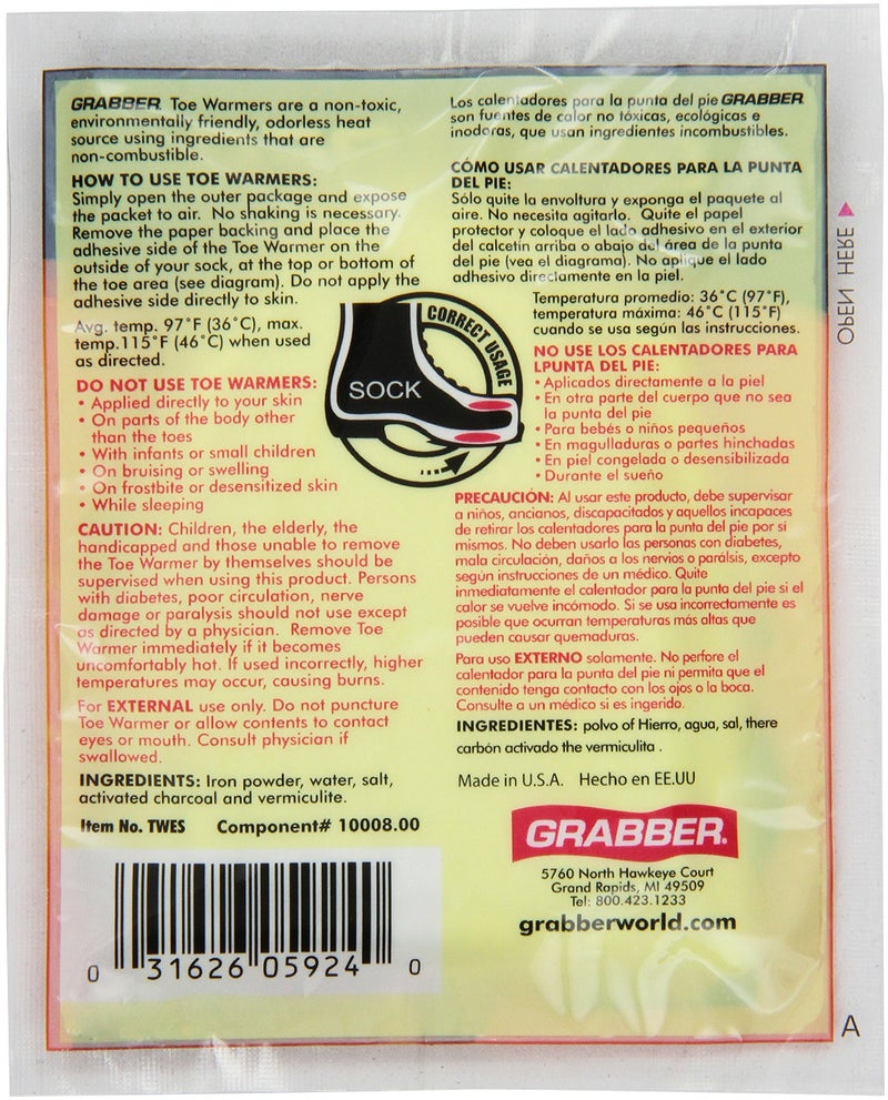 Grabber 8992 Performance TWES Heat Treat Toe Warmers, Pair - Image 2